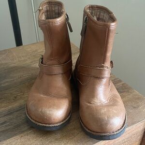 UGG Plaid Lined Leather Boots